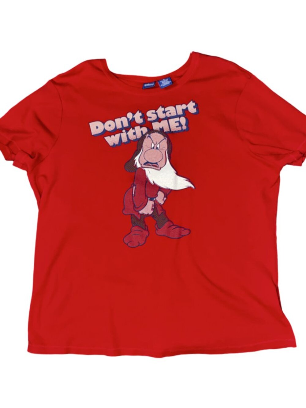 Sz.3X*Disney*Vintage Red Single-Stitch Grumpy T-shirt--Short-Sleeves--100%Cotton